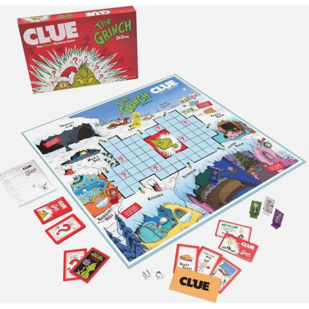 Clue Board Game: How the Grinch Stole Christmas Dr. Seuss, New Sealed
